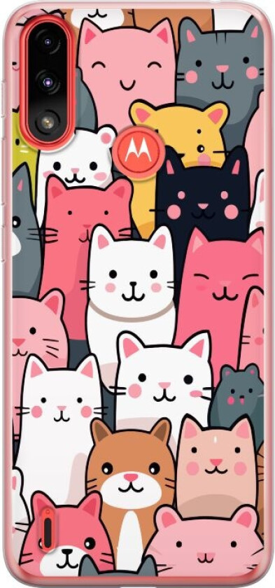 Mobildeksel til Motorola Moto E7 Power med Kattmønster motiv