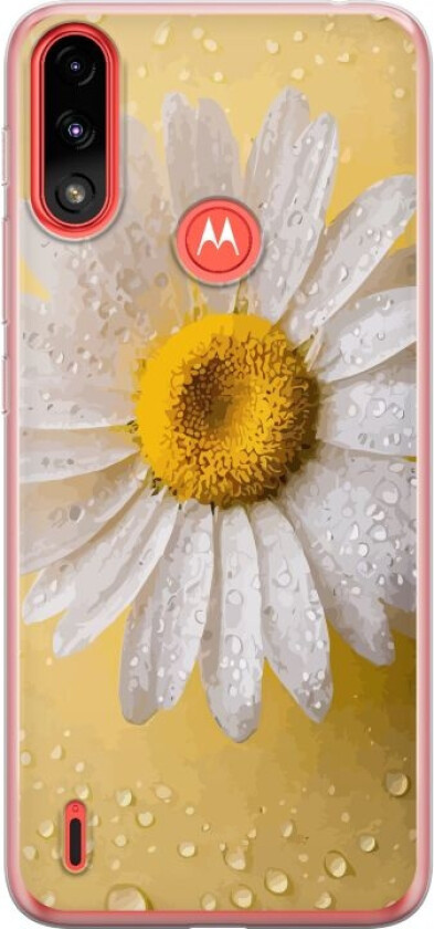 Mobildeksel til Motorola Moto E7 Power med Porselensblomst motiv