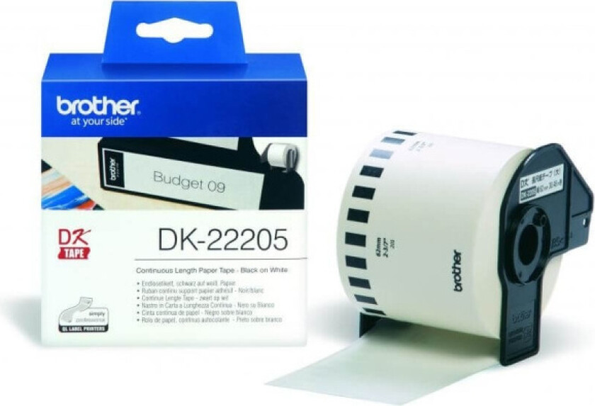 Tape DK22205 62mm Svart på Hvit