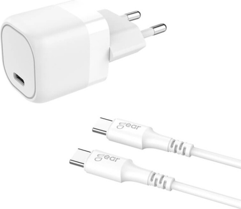 Lader 220V 1xUSB-C PD/PPS 25W, Kabel USB-C-USB-C 1m