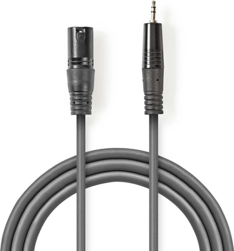 Balansert lydkabel | XLR 3-Pin Han | 3.5 mm Han | Nikkel belagt | 3.00 m | Rund | PVC | Mørk Grå | Pappetui