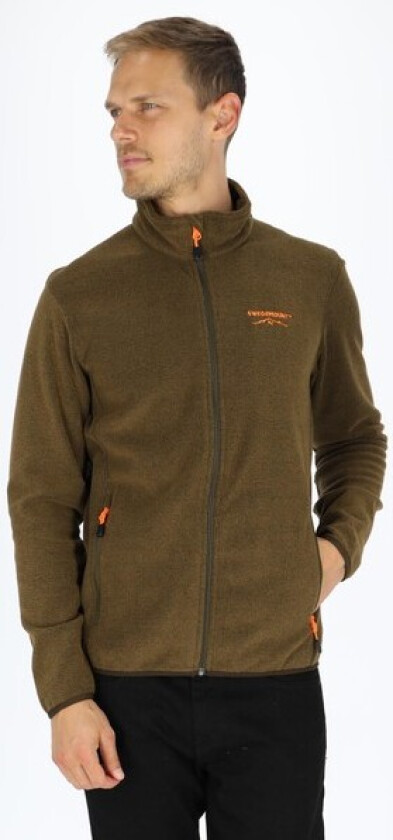 Tromsö Fleece, Forest Green Melange/Orange, L, Fleecetrøyer