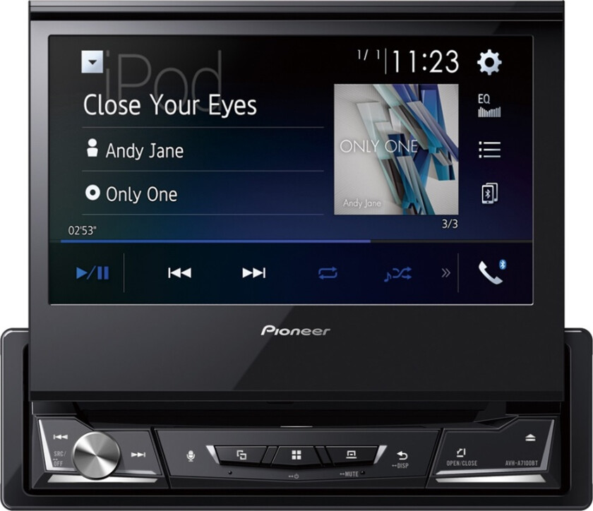 AVH-A7100BT, Svart, 1 DIN, 50 W, CD,CD-R,CD-RW,DVD,DVD-R,DVD-RW,DVD-RW DL, Android,iOS, AAC,FLAC,MP3,WAV,WMA