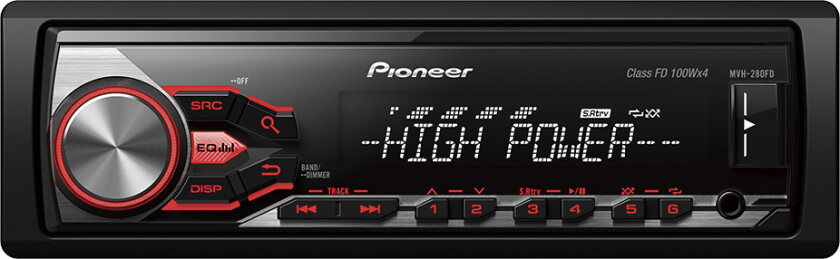Pioneer MVH-280FD High Power 1-DIN bilstereo