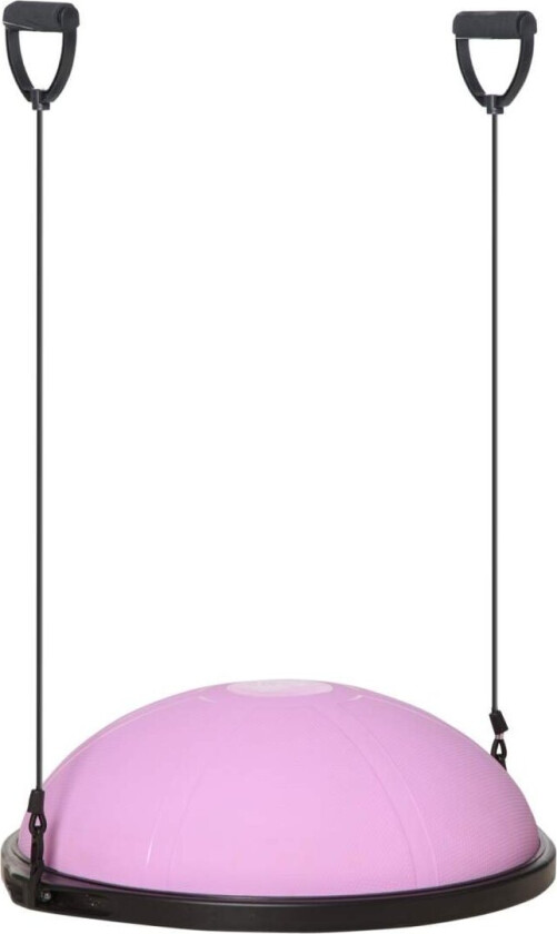 Yoga Ball Halvkule Balansetrener, Treningsball Med Treningstau, For Yoga Og Balanse, Lys Lilla, Ø 64Cm