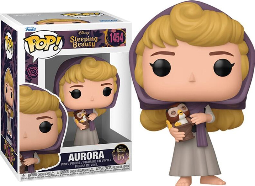 Tornerose 65-årsjubileum POP! Disney Vinyl Figur Aurora m/Ugle 9 cm