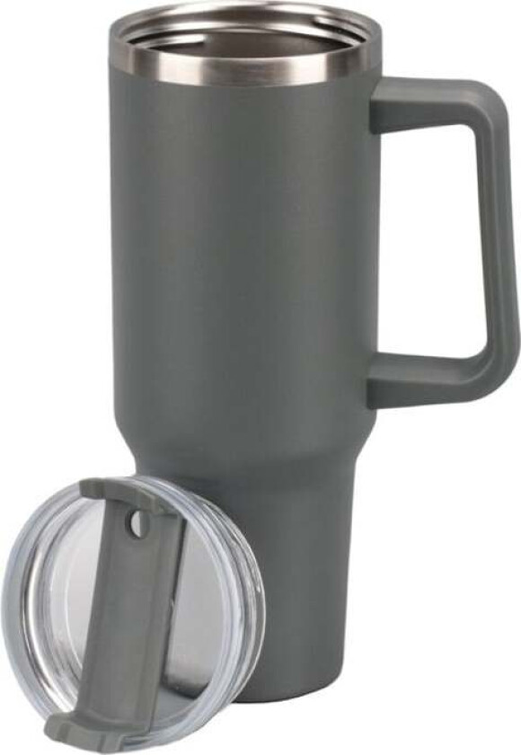 - Thermos cup with straw, 1200ml - Grey