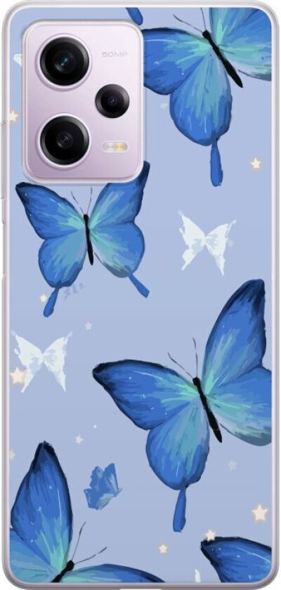 Mobildeksel til Xiaomi Redmi Note 12 Pro med Blå sommerfugler motiv