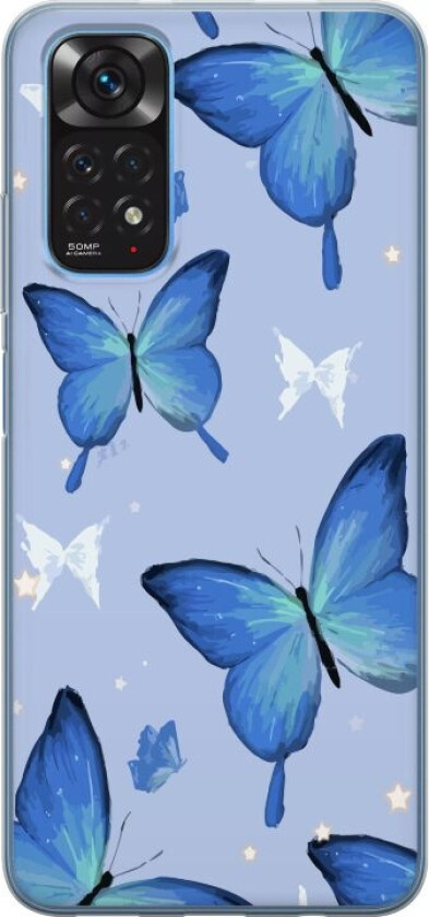 Mobildeksel til Xiaomi Redmi Note 11 med Blå sommerfugler motiv
