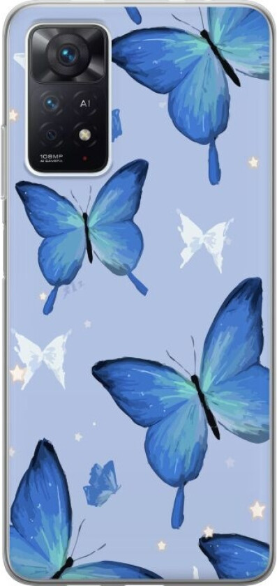 Mobildeksel til Xiaomi Redmi Note 11 Pro 5G med Blå sommerfugler motiv