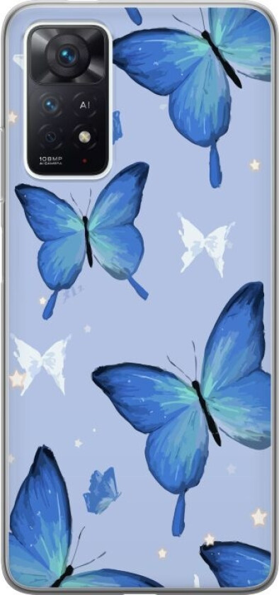 Mobildeksel til Xiaomi Redmi Note 11 Pro med Blå sommerfugler motiv