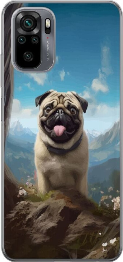 Mobildeksel til Xiaomi Redmi Note 10 med Glad Hund motiv