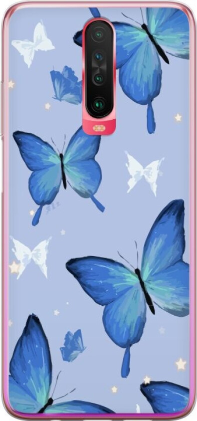 Mobildeksel til Xiaomi Redmi K30 med Blå sommerfugler motiv