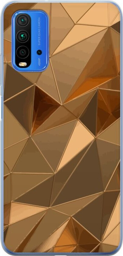 Mobildeksel til Xiaomi Redmi 9T med 3D Gull motiv