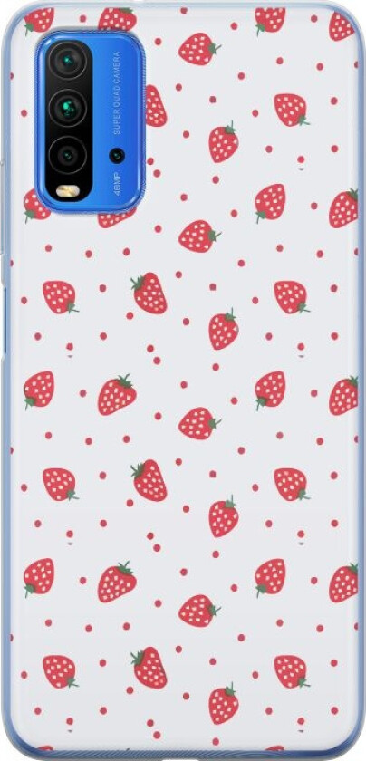 Mobildeksel til Xiaomi Redmi 9T med Jordbær motiv