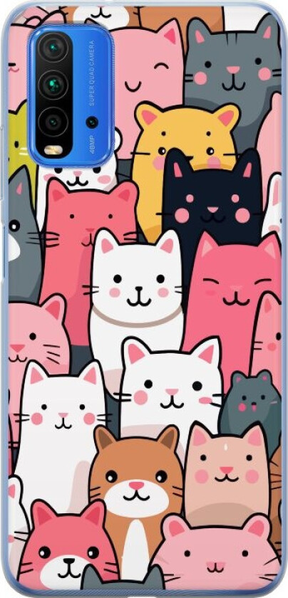 Mobildeksel til Xiaomi Redmi 9T med Kattmønster motiv