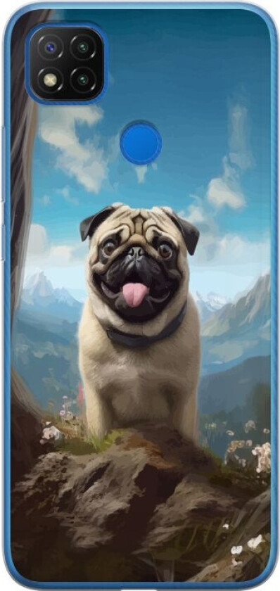 Mobildeksel til Xiaomi Redmi 9C med Glad Hund motiv