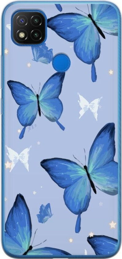 Mobildeksel til Xiaomi Redmi 9C med Blå sommerfugler motiv