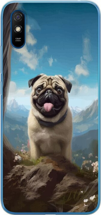 Mobildeksel til Xiaomi Redmi 9A med Glad Hund motiv
