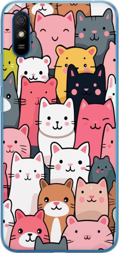 Mobildeksel til Xiaomi Redmi 9A med Kattmønster motiv