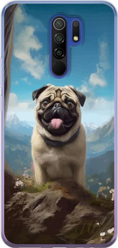 Mobildeksel til Xiaomi Redmi 9 med Glad Hund motiv