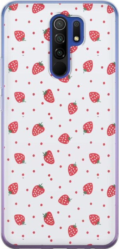 Mobildeksel til Xiaomi Redmi 9 med Jordbær motiv