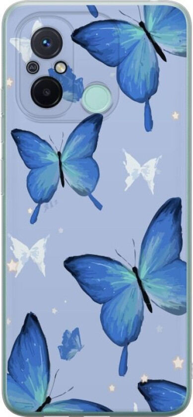 Mobildeksel til Xiaomi Redmi 12C med Blå sommerfugler motiv