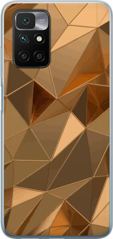 Mobildeksel til Xiaomi Redmi 10 med 3D Gull motiv
