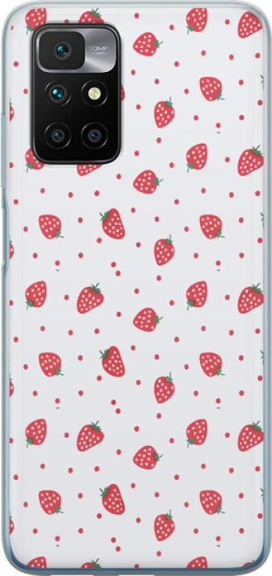 Mobildeksel til Xiaomi Redmi 10 med Jordbær motiv