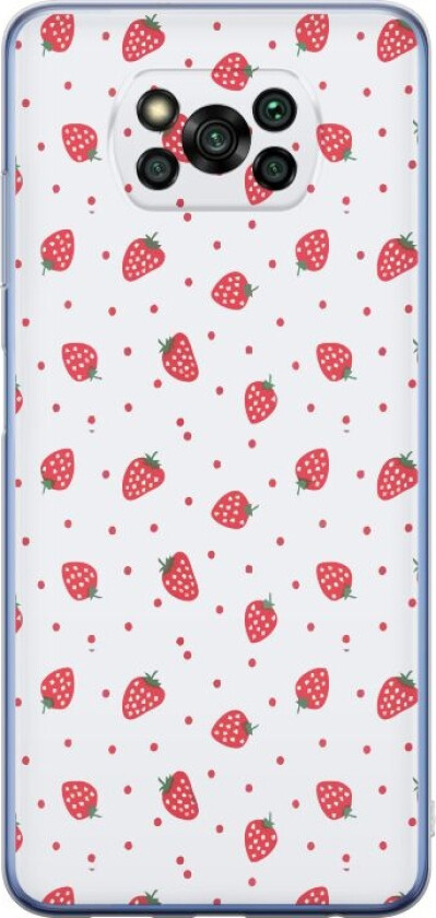 Mobildeksel til Xiaomi Poco X3 Pro med Jordbær motiv