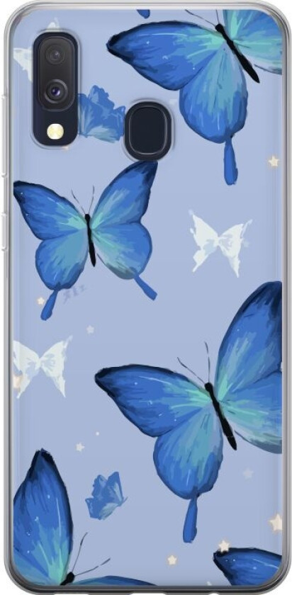 Mobildeksel til Samsung Galaxy A40 med Blå sommerfugler motiv