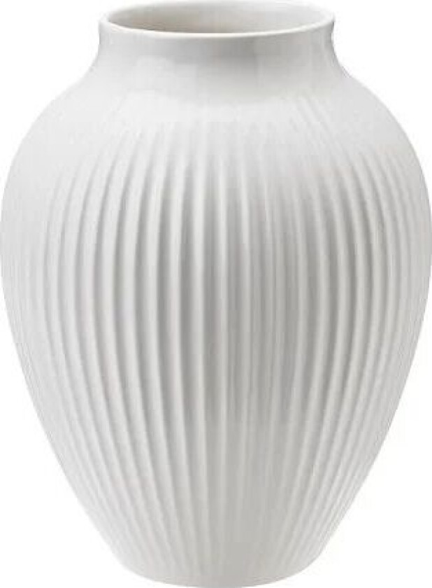 Knabstrup vase riller 12,5 cm Hvit