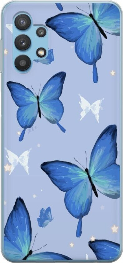 Mobildeksel til Samsung Galaxy A32 5G med Blå sommerfugler motiv