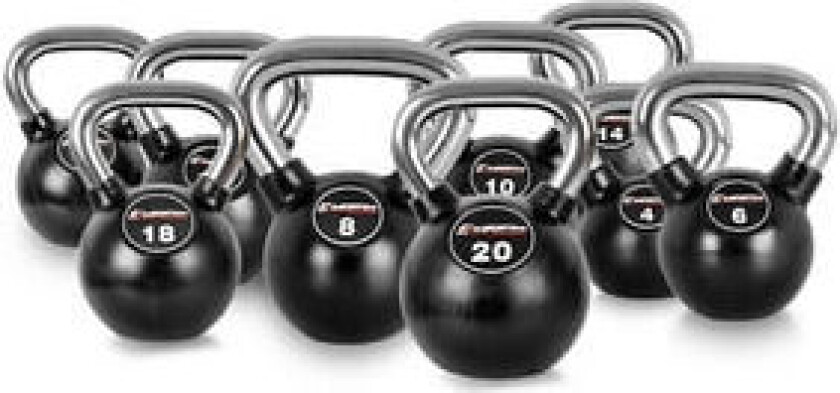 Kettlebell, gummi/krom 25 kg, inSPORTline