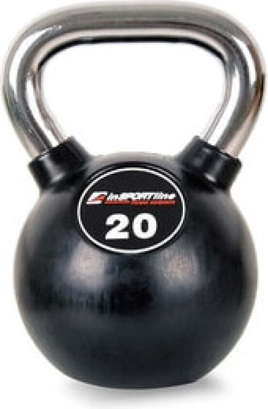 Kettlebell, gummi/krom 20 kg, inSPORTline