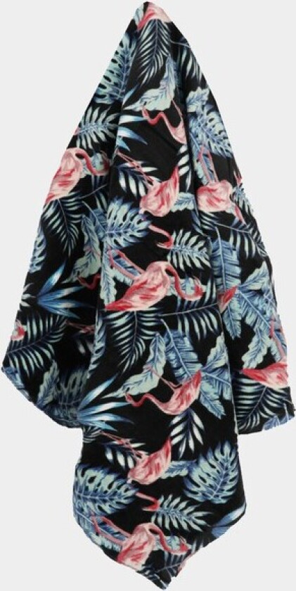 Beach Towel 90x180, Black Flamingo Leaf, Onesize, Håndduker