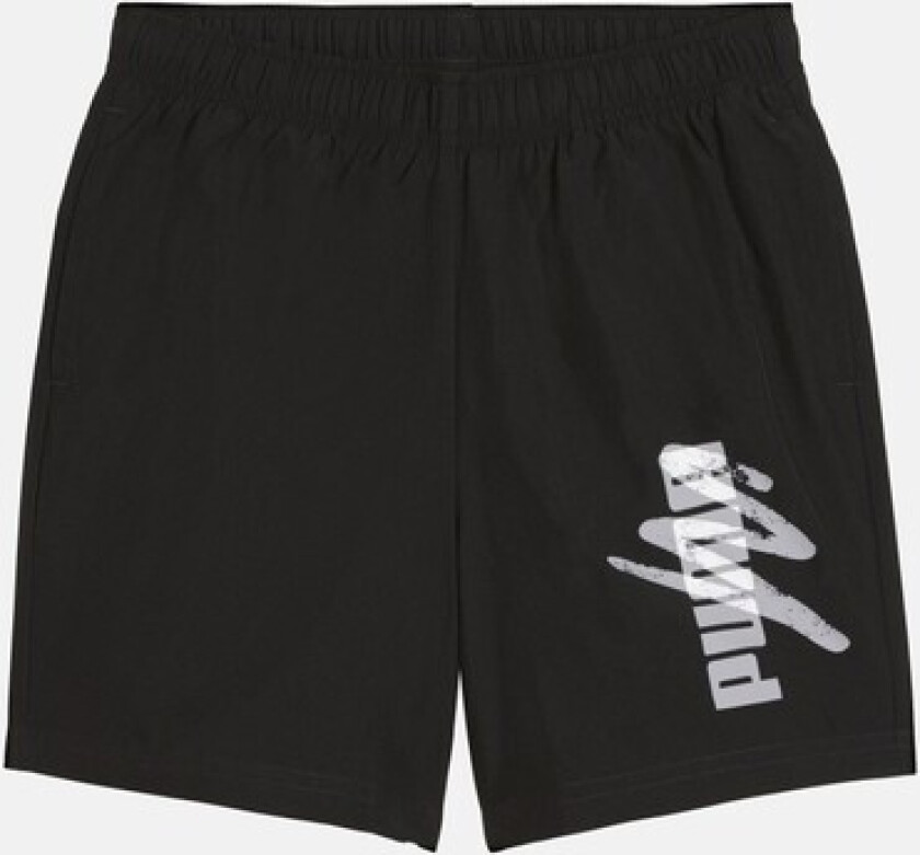 Ess+ Logo Lab Woven Shorts 5, Puma Black, 176, Shorts