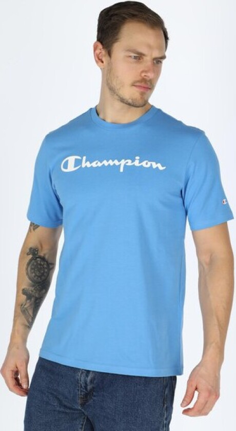 Crewneck T-Shirt, Azure Blue, S, T-Shirts