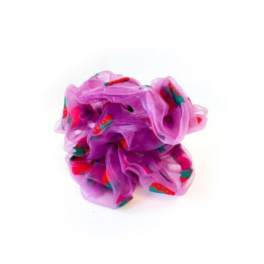 Organza Scrunchie Mønster - Strawberry Violet