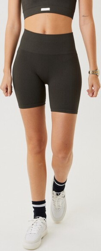 Sthlm Seamless Rib Shorts, Peat, M-L, Korte Tights