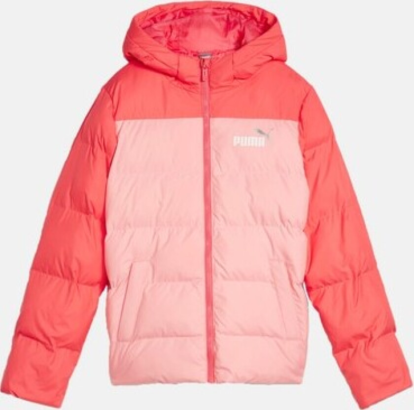 Colourblock Polyball Hooded Ja, Peach Smoothie, 164, Vinterjakker