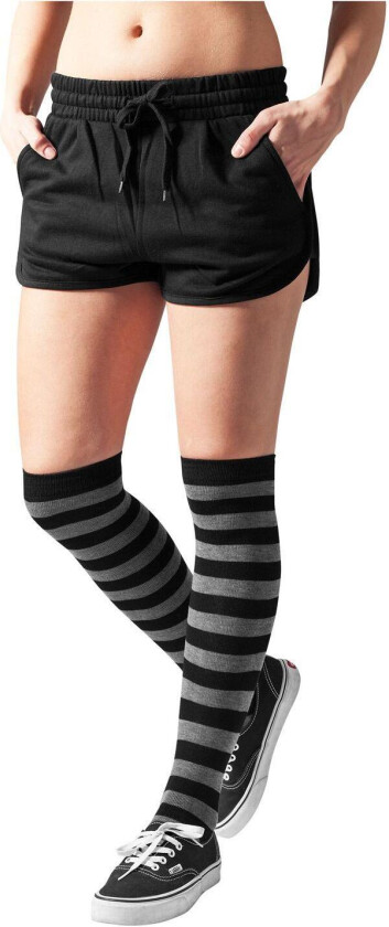 Ladies Striped Socks Black / Charcoal 36-39