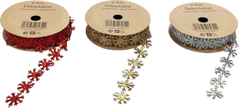 Gavebånd Snøkrystall 2m