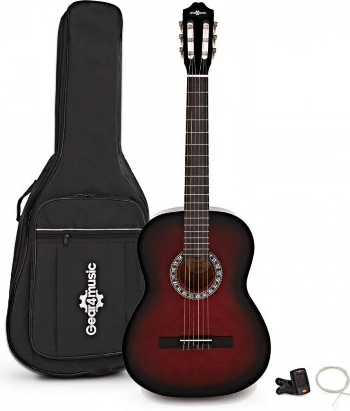 Bilde av Gear4Music Classical Guitar Pack RedBurst fra Gear4Music