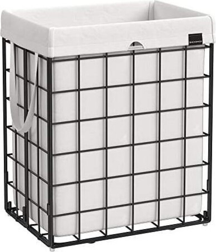 90L skittentøyskurv, sammenleggbar vaskekurv, vaskekurv, avtakbar og vaskbar pose, metalltrådramme, for soverom, bad, svart og h
