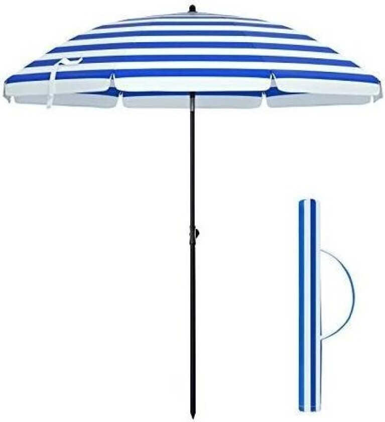 1,6 m parasoll, parasoll, solbeskyttelse med UPF 50+, bærbar åttekantet kalesje, tiltmekanisme, luftventil, bæreveske, for stran