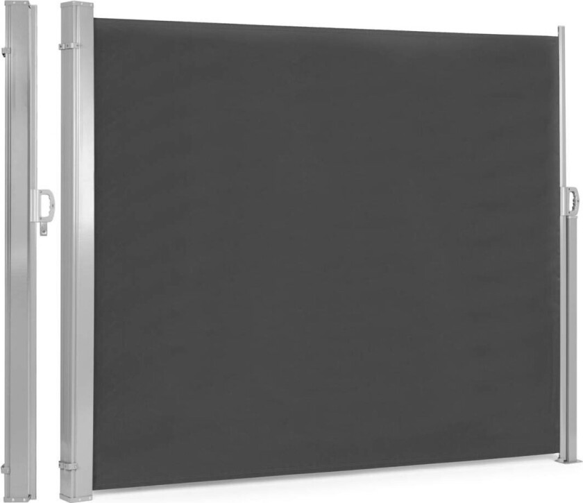 Sammenleggbar sidemarkise, rullegardin, skjerm for hagen, terrasse, antrasitt