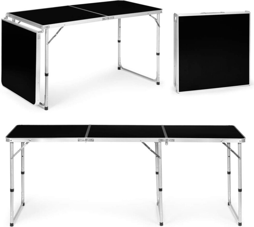 Bilde av Turistbord, sammenleggbart campingbord, sort plate, 180 x 60 cm