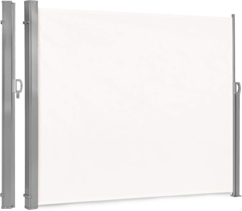 Sammenleggbar sidemarkise, rullegardin, skjerm for hagen, terrasse, beige