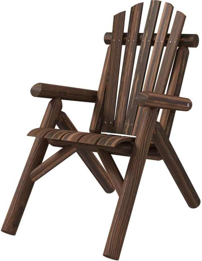 Adirondack Hagestol Hagestol Trestol Høyrygg Med Armlene Gran Trebrun 83 X 68 X 101 Cm